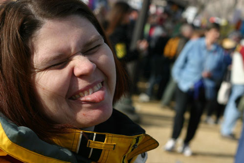 Stephanie at Anti-War Protest